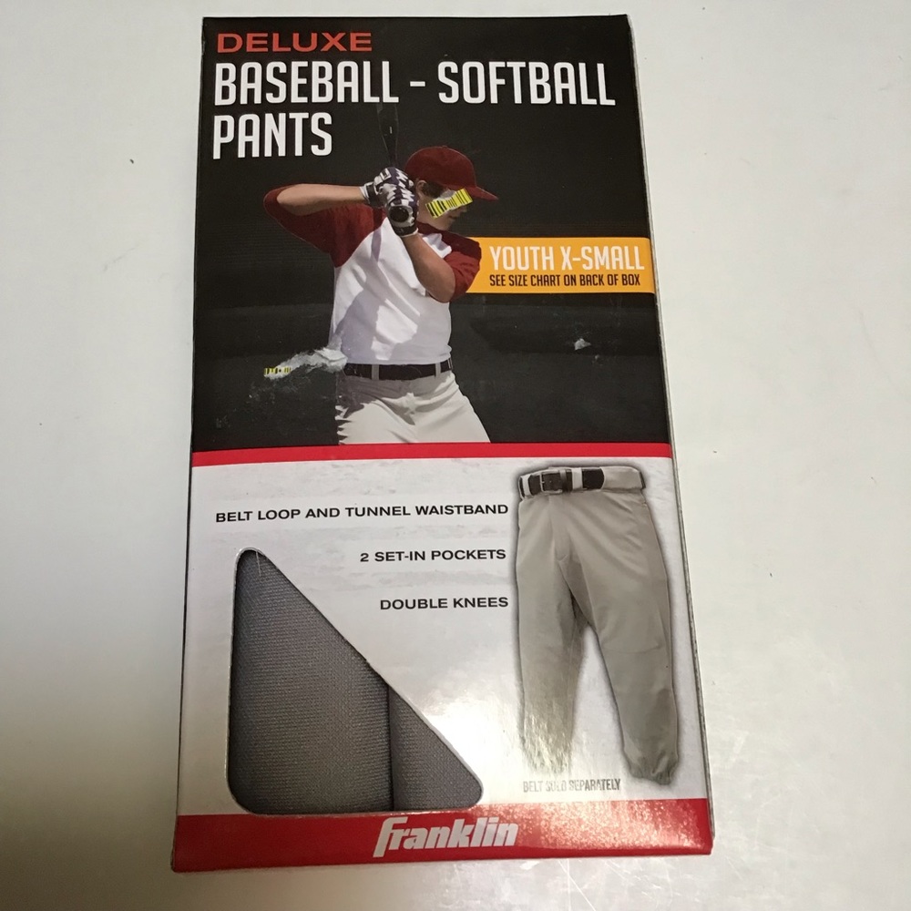 Franklin Deluxe Gray Baseball Softball Athletic Pants‎ Youth X Small NWT